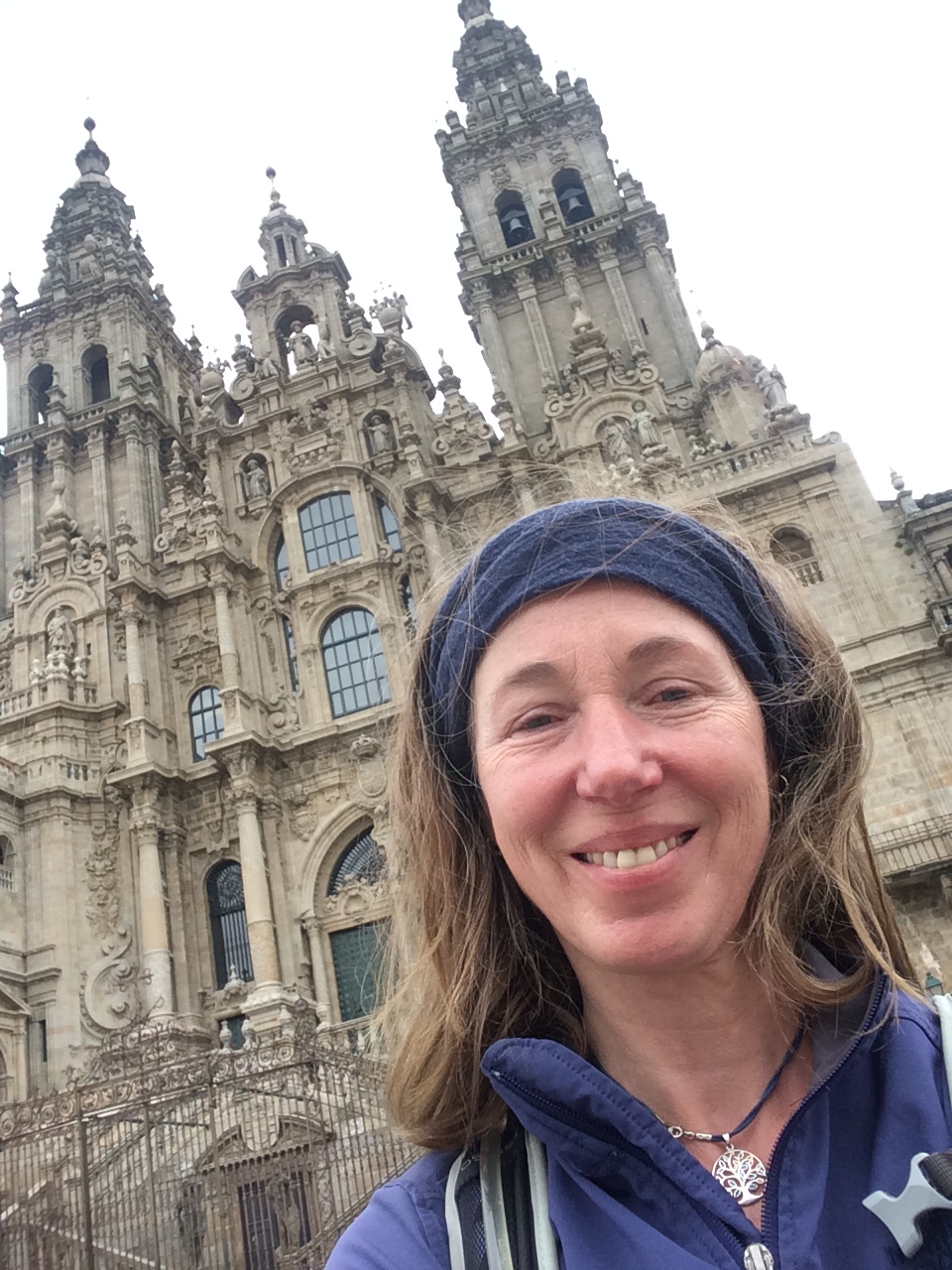 In de mist naar Santiago
